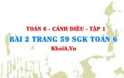 Bài 2 trang 59 SGK Toán 6 tập 1 Cánh Diều